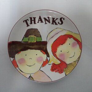 Rosanna Thanksgiving Harvest Plate Pilgrims ceramic salad appetizer side dessert